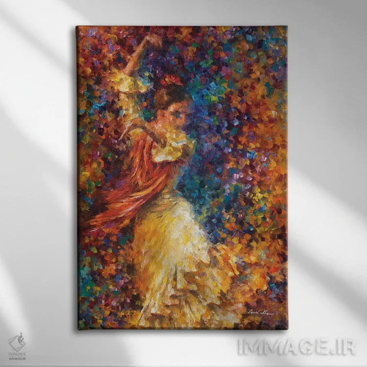 تابلو دکوراتیو فلامنکو و آتش اثر لئونید آفرموف - نمای روبهرو روی دیوار