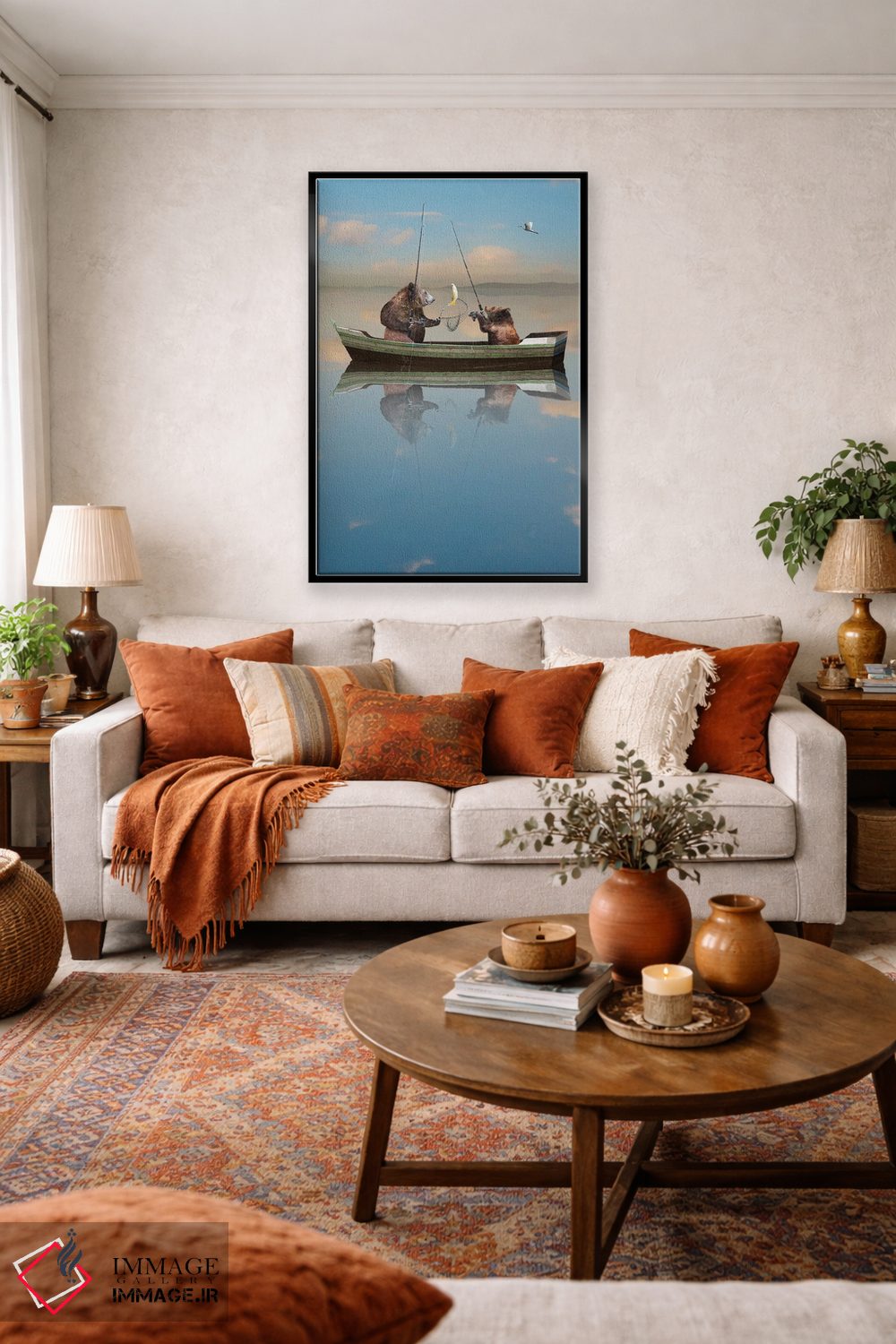 تابلو دکوراتیو خرس های ماهیگیر اثر لوند روزر - D3B