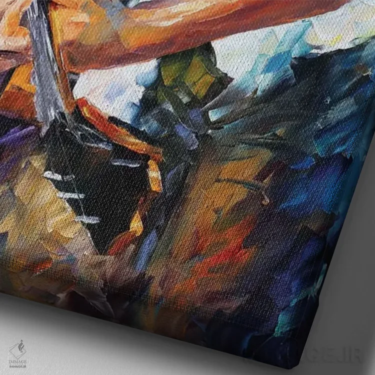 تابلو دکوراتیو گیتار و روح اثر لئونید آفرموف - نمای نزدیک بافت بوم