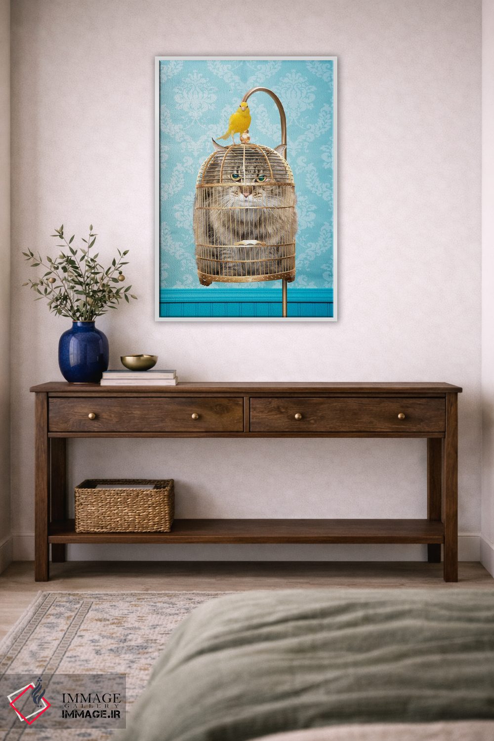 تابلو دکوراتیو گربه در قفس اثر لوند روزر - D4W
