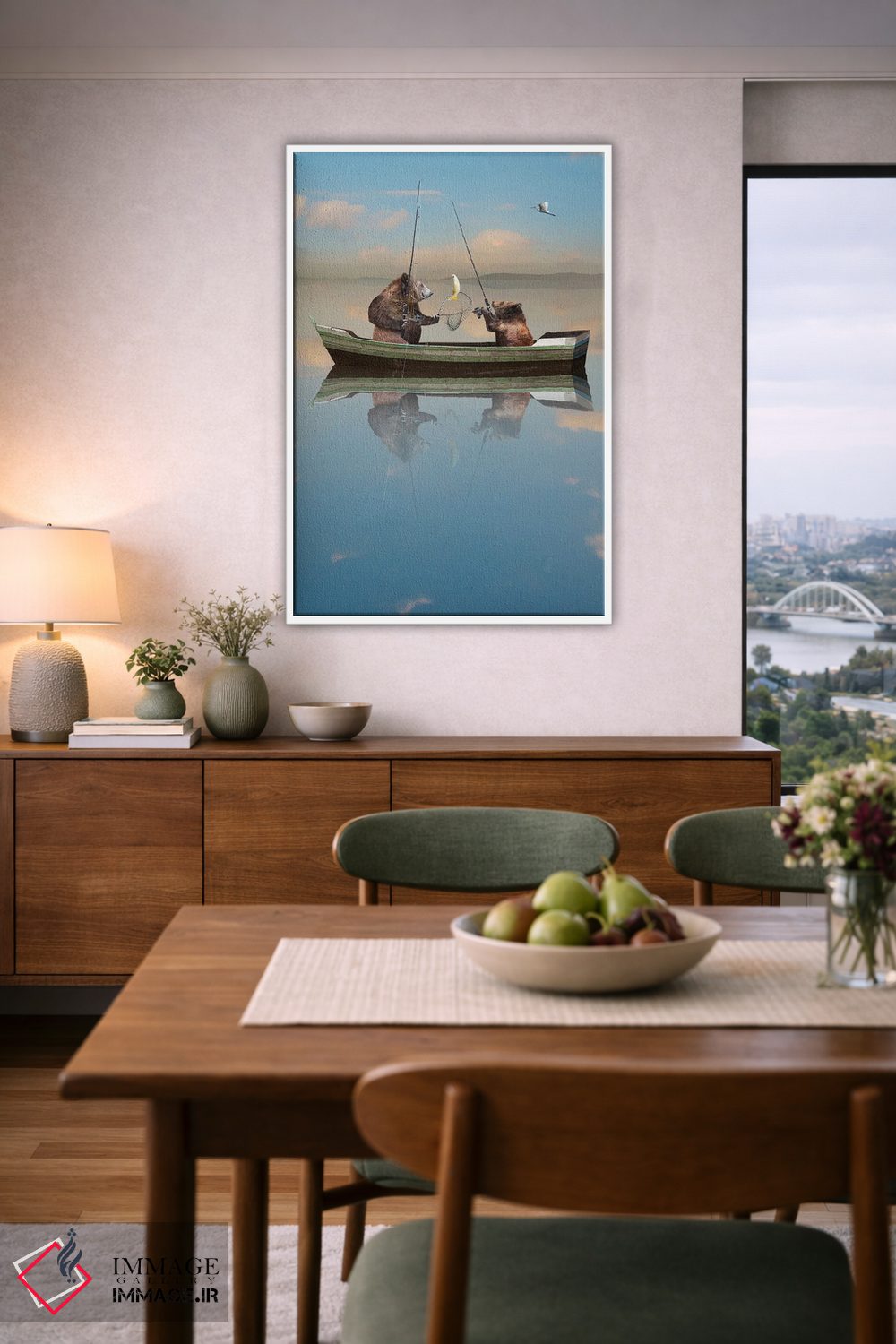 تابلو دکوراتیو خرس های ماهیگیر اثر لوند روزر - D6W