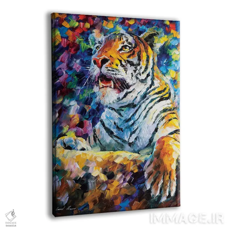 تابلو دکوراتیو ببر خشمگین اثر لئونید آفرموف - نمای پرسپکتیو محصول