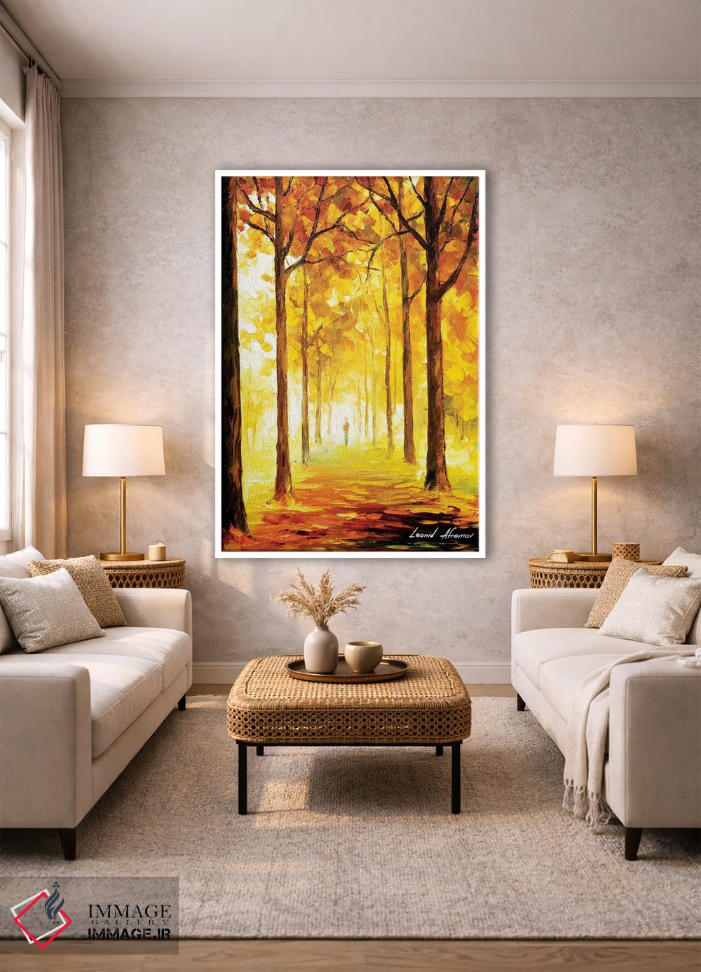 تابلو دکوراتیو حال و هوای زرد اثر لئونید آفرموف - D1W