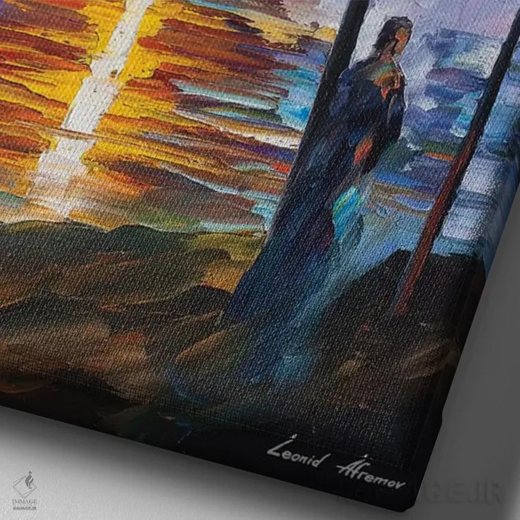 تابلو دکوراتیو حال وهوای کارائیب اثر لئونید آفرموف - نمای نزدیک بافت بوم