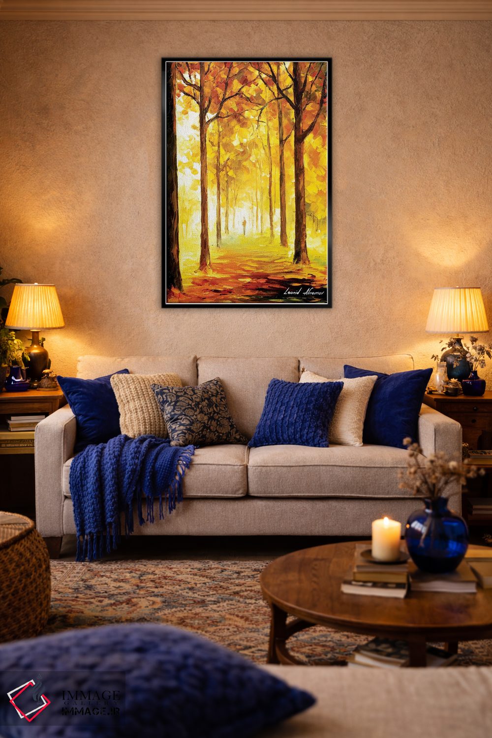 تابلو دکوراتیو حال و هوای زرد اثر لئونید آفرموف - D5B