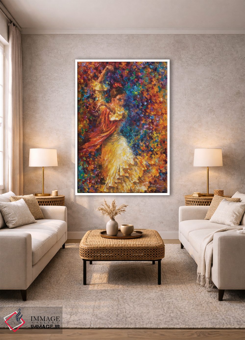 تابلو دکوراتیو فلامنکو و آتش اثر لئونید آفرموف - D1W