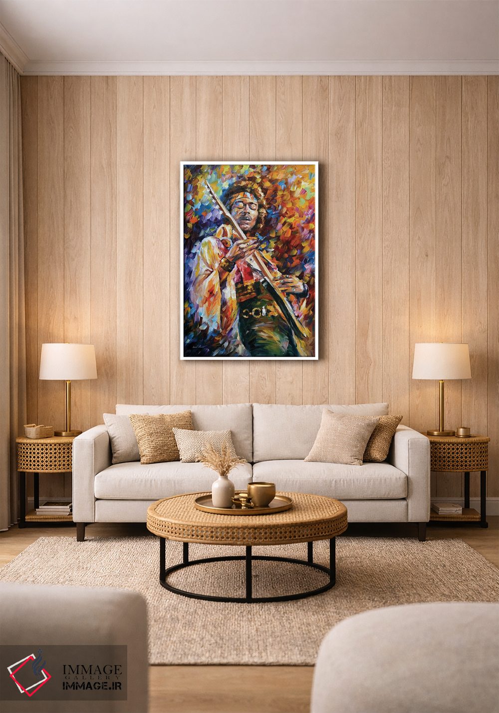 تابلو دکوراتیو جیمی هندریکس اثر لئونید آفرموف - D1W