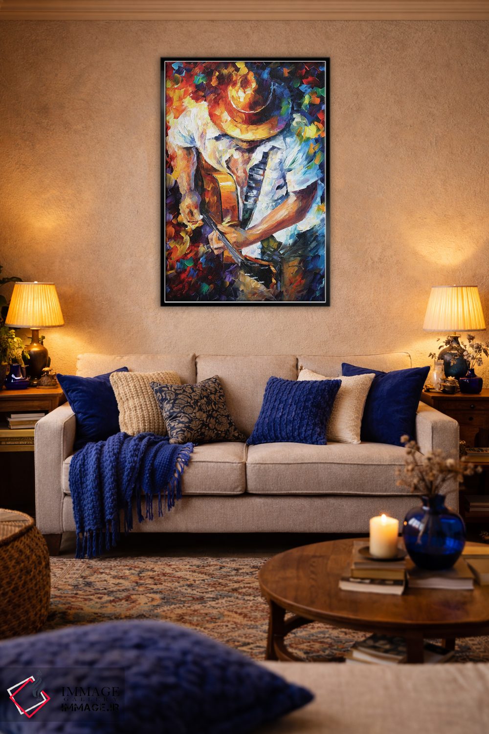 تابلو دکوراتیو گیتار و روح اثر لئونید آفرموف - D5B