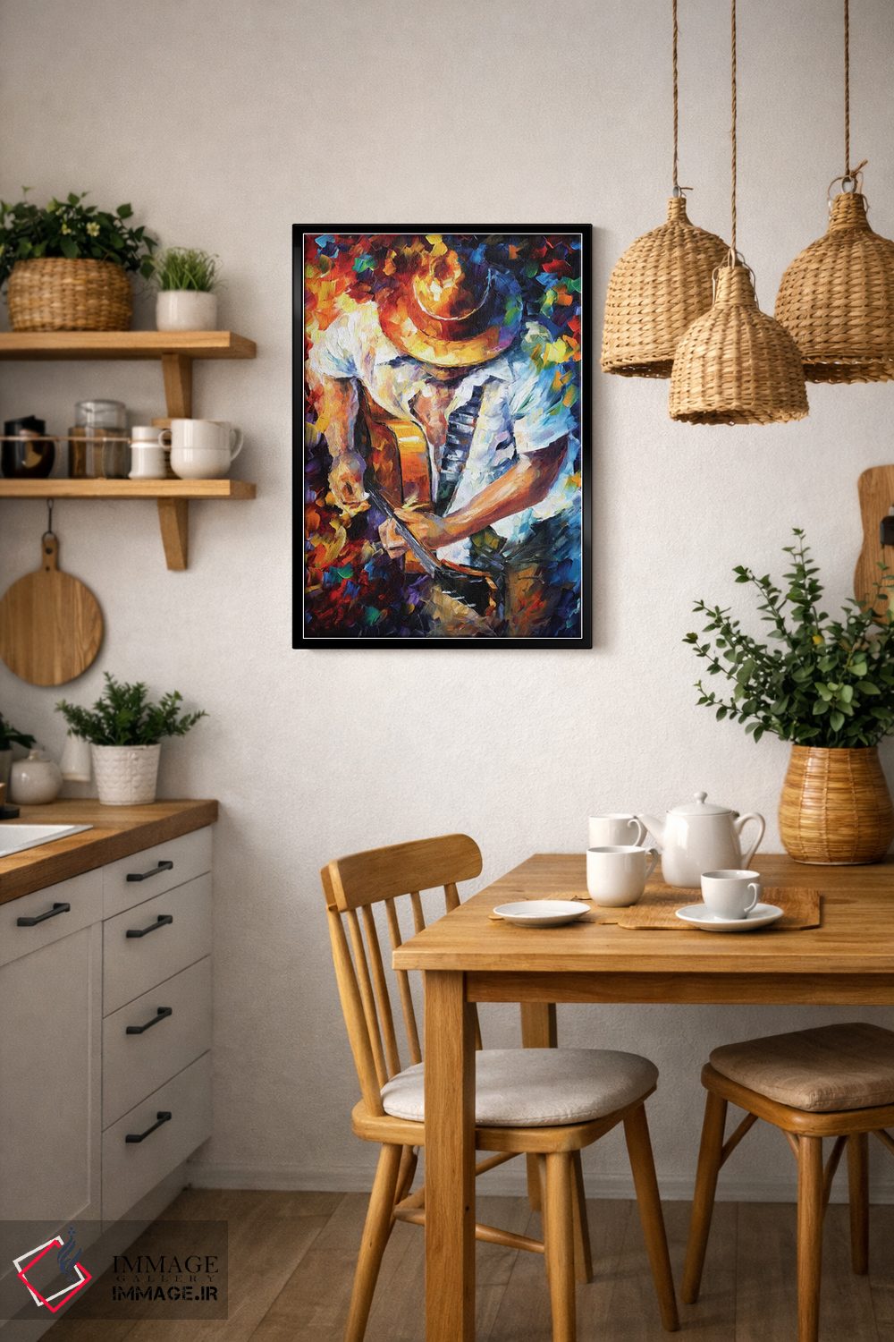 تابلو دکوراتیو گیتار و روح اثر لئونید آفرموف - D6B