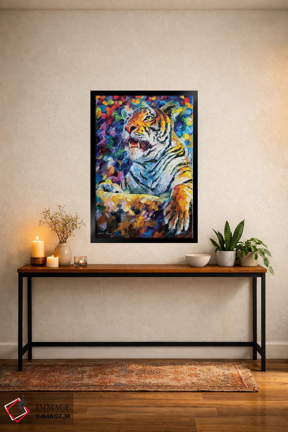 تابلو دکوراتیو ببر خشمگین اثر لئونید آفرموف - D4B