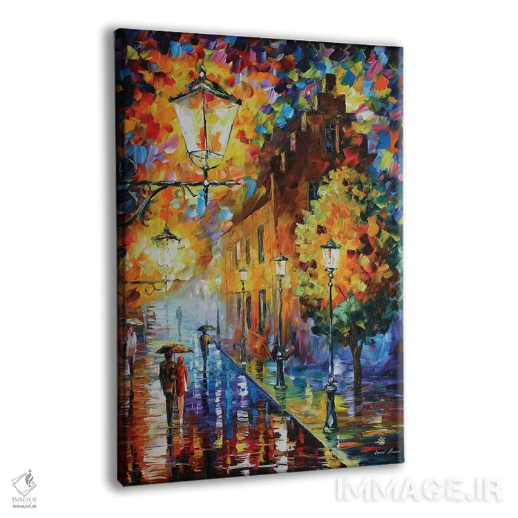 تابلو دکوراتیو چراغ ها در شب اثر لئونید آفرموف - نمای پرسپکتیو محصول