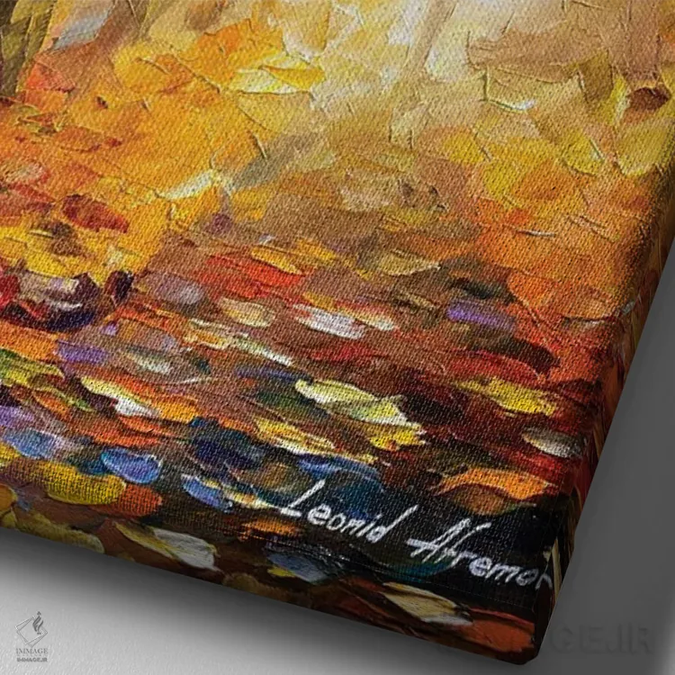 تابلو دکوراتیو نمادهای پاییز اثر لئونید آفرموف - نمای نزدیک بافت بوم