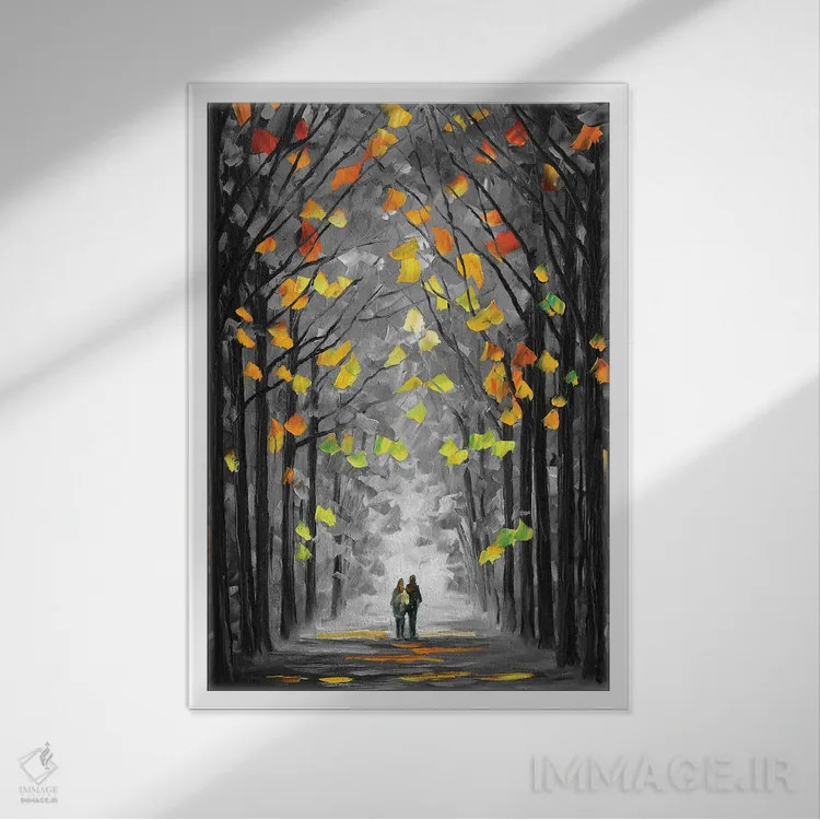 تابلو دکوراتیو قربانگاه درختان اثر لئونید آفرموف - نمای قابدار سفید