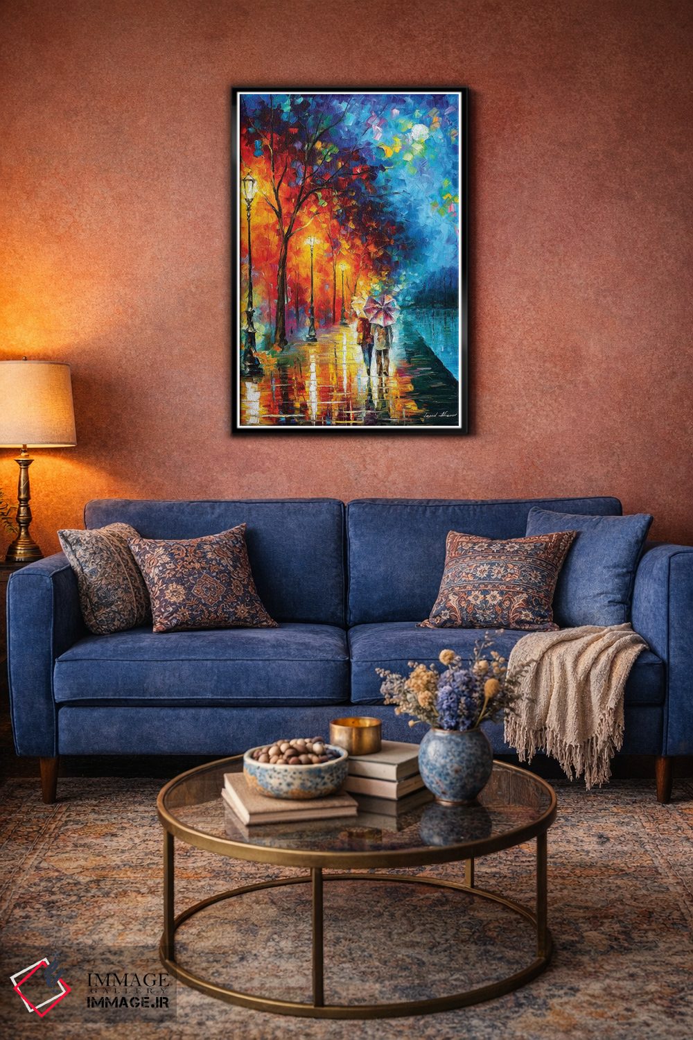 تابلو دکوراتیو عشق کنار دریاچه اثر لئونید آفرموف - D5B