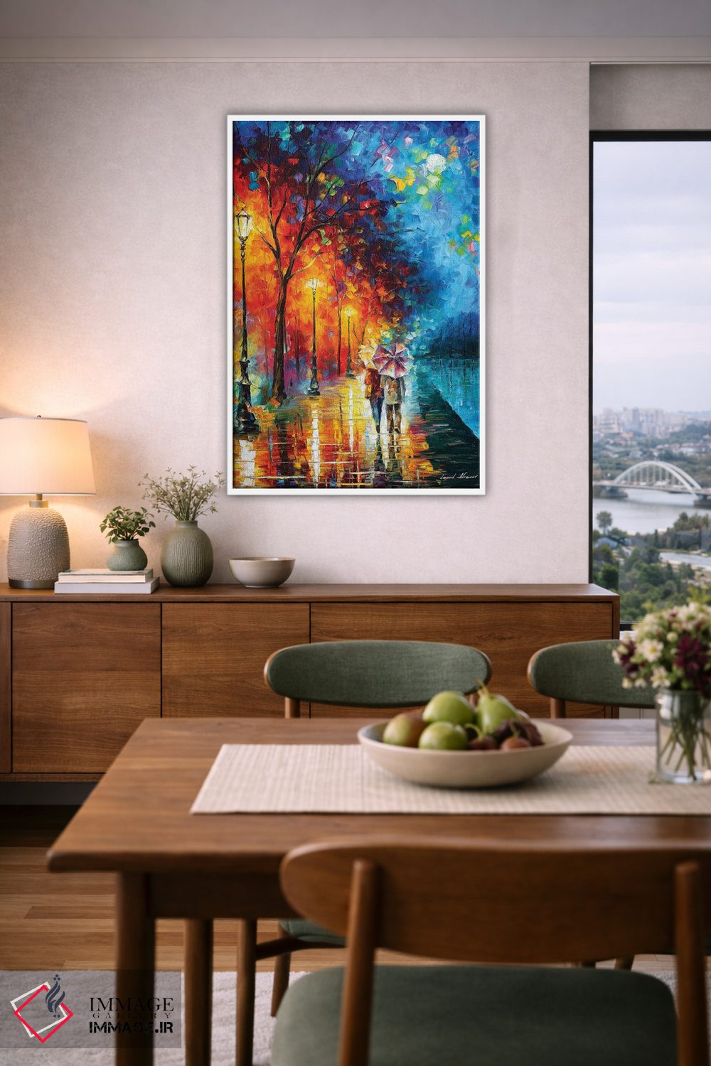 تابلو دکوراتیو عشق کنار دریاچه اثر لئونید آفرموف - D6W