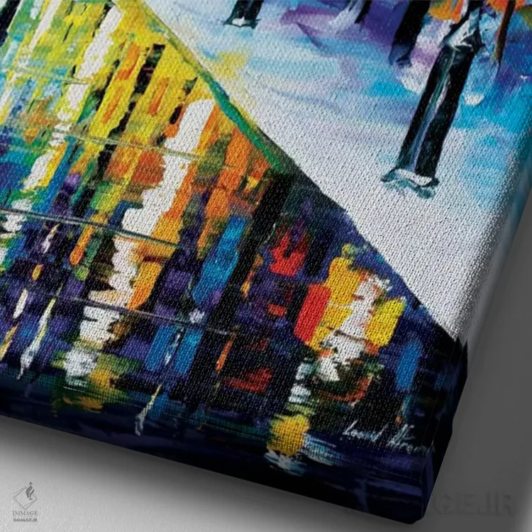 تابلو دکوراتیو مسیر یخ زده اثر لئونید آفرموف - نمای نزدیک بافت بوم