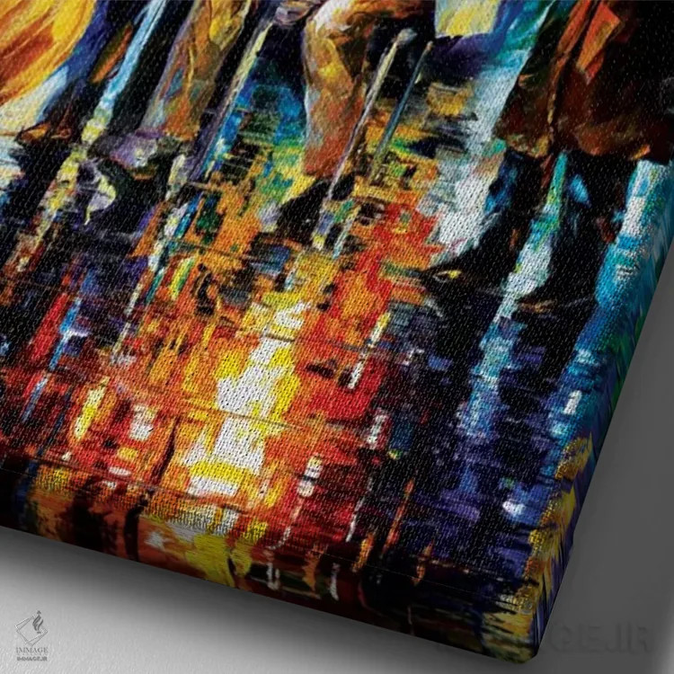 تابلو دکوراتیو موسیقی درخشان اثر لئونید آفرموف - نمای نزدیک بافت بوم