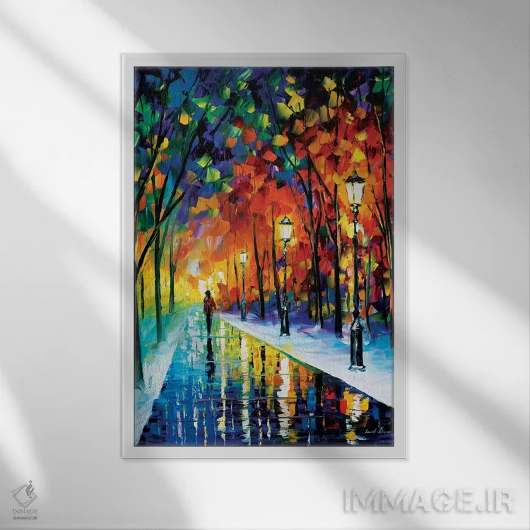 تابلو دکوراتیو مسیر یخ زده اثر لئونید آفرموف - نمای قابدار سفید