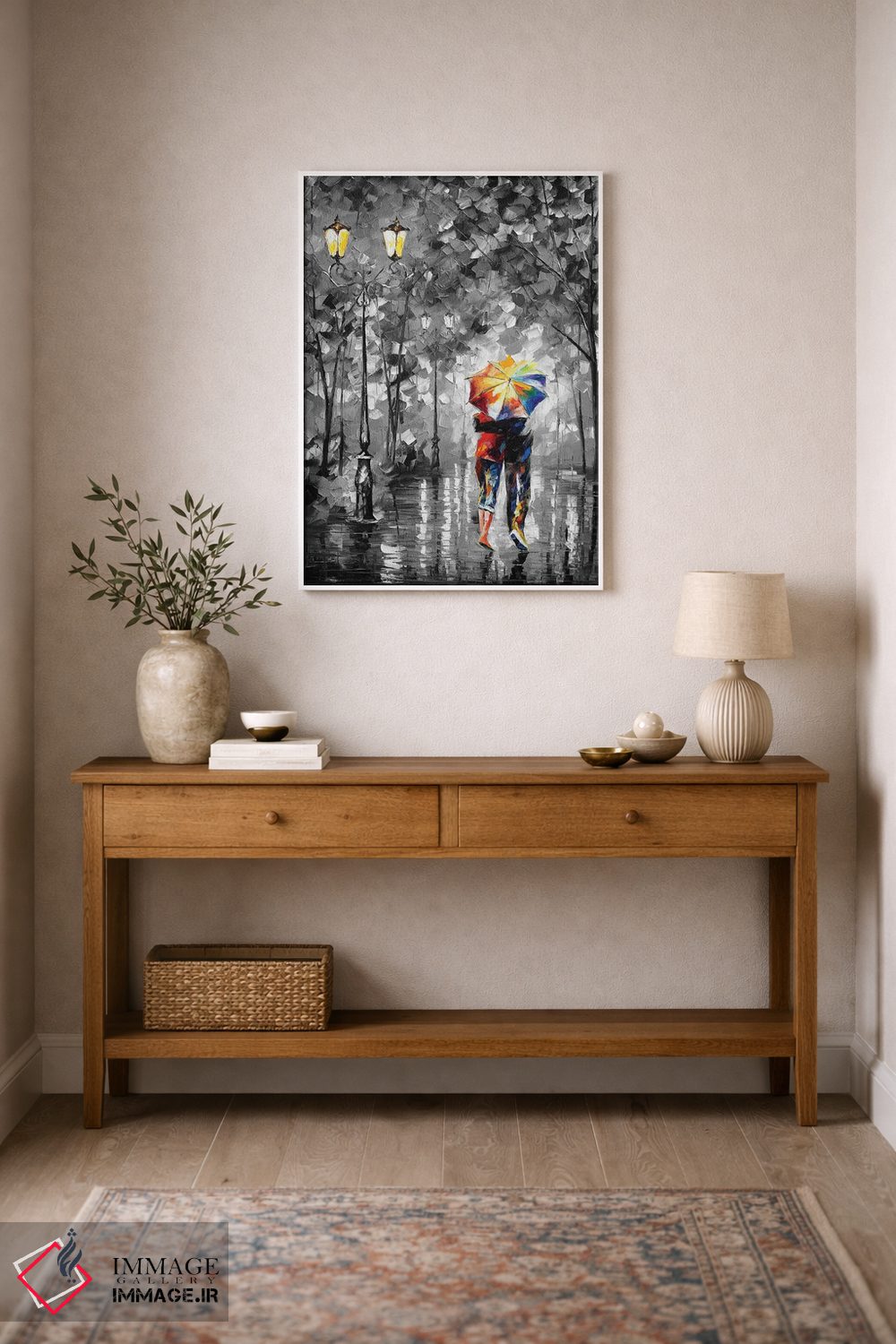 تابلو دکوراتیو زیر یک چتر اثر لئونید آفرموف - D1W