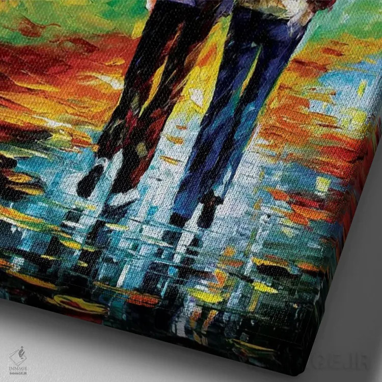 تابلو دکوراتیو پاییز جذاب اثر لئونید آفرموف - نمای نزدیک بافت بوم