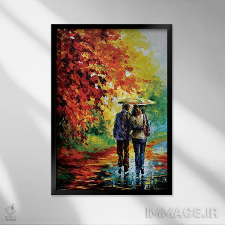 تابلو دکوراتیو پاییز جذاب اثر لئونید آفرموف - نمای قابدار مشکی