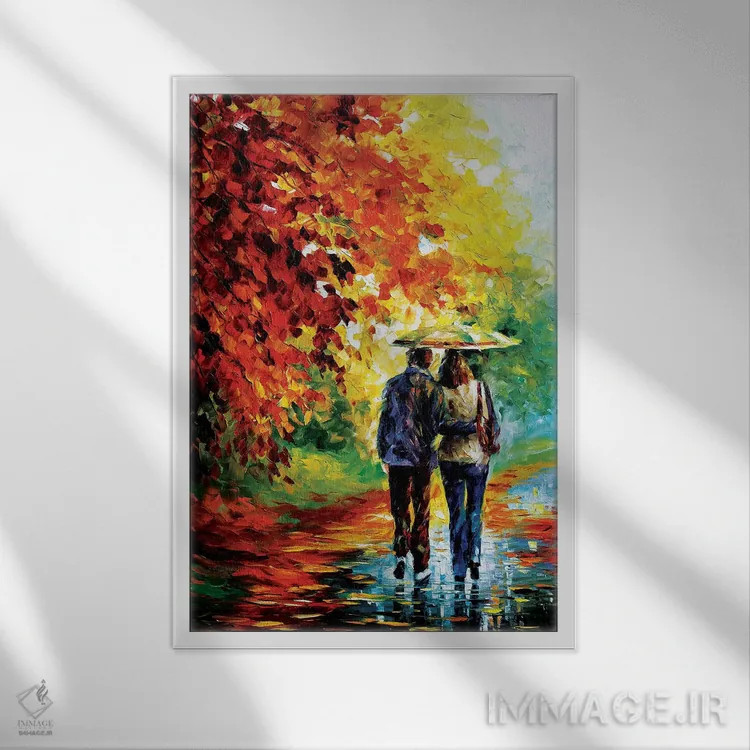 تابلو دکوراتیو پاییز جذاب اثر لئونید آفرموف - نمای قابدار سفید