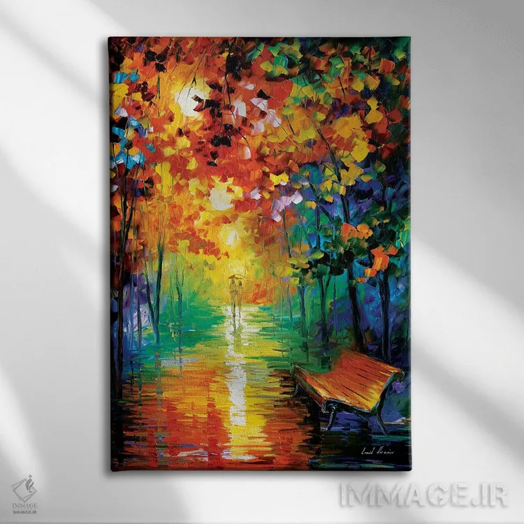 تابلو دکوراتیو پارک مه آلود II اثر لئونید آفرموف - نمای روبهرو روی دیوار