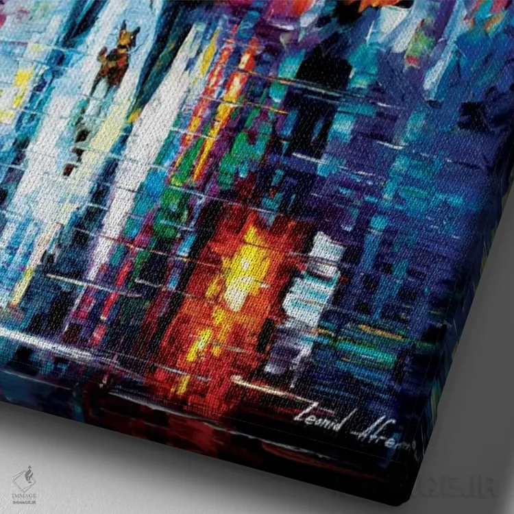 تابلو دکوراتیو ملودی اشتیاق اثر لئونید آفرموف - نمای نزدیک بافت بوم