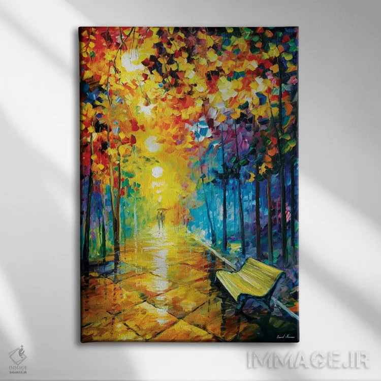 تابلو دکوراتیو پارک مه آلود I اثر لئونید آفرموف - نمای روبهرو روی دیوار