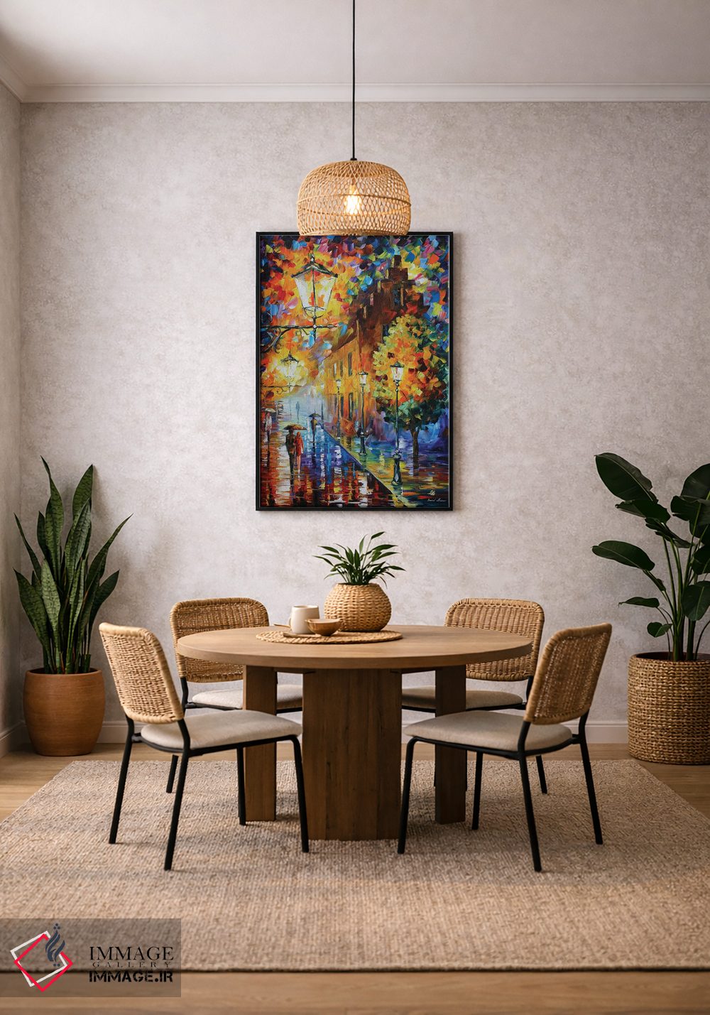 تابلو دکوراتیو چراغ ها در شب اثر لئونید آفرموف - D4B