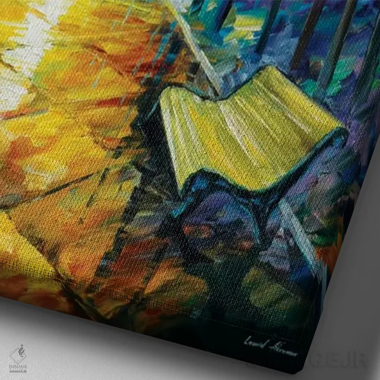 تابلو دکوراتیو پارک مه آلود I اثر لئونید آفرموف - نمای نزدیک بافت بوم