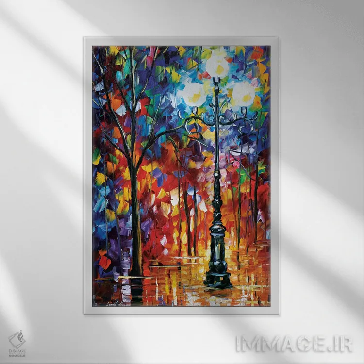 تابلو دکوراتیو نور در کوچه اثر لئونید آفرموف - نمای قابدار سفید