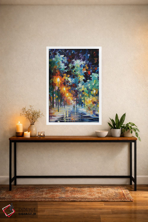 تابلو دکوراتیو زمستان رمانتیک اثر لئونید آفرموف - D4W