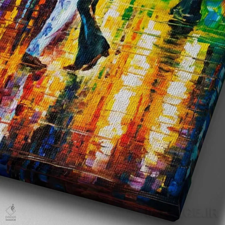 تابلو دکوراتیو رقص بارانی II اثر لئونید آفرموف - نمای نزدیک بافت بوم