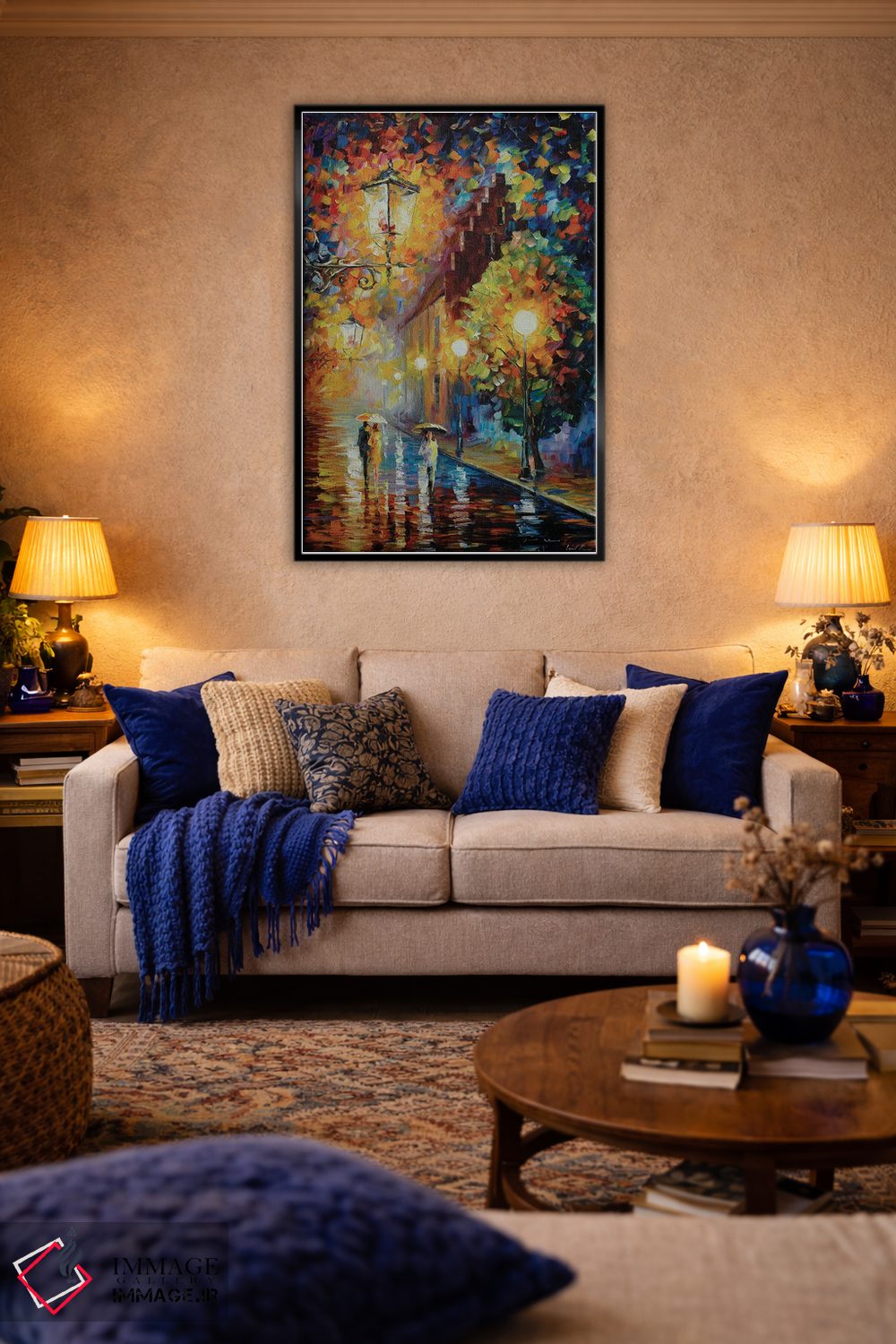 تابلو دکوراتیو قدم زدن زیر ماه اثر لئونید آفرموف - D6B