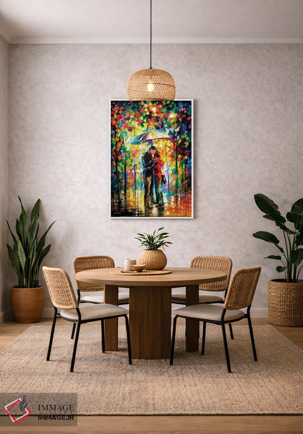 تابلو دکوراتیو بوسه در پارک اثر لئونید آفرموف - D2W