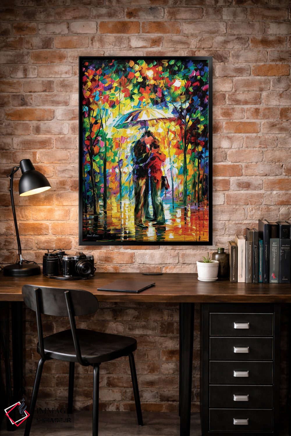 تابلو دکوراتیو بوسه در پارک اثر لئونید آفرموف - D4B