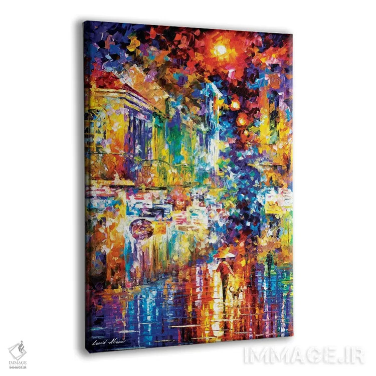 تابلو دکوراتیو قدم زدن با یک سگ اثر لئونید آفرموف - نمای پرسپکتیو محصول