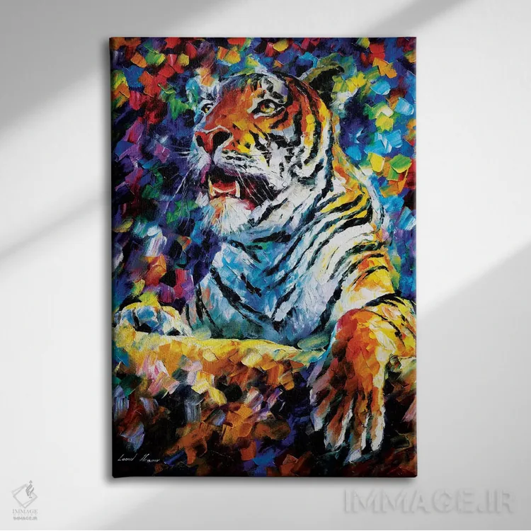 تابلو دکوراتیو ببر اثر لئونید آفرموف - نمای روبهرو روی دیوار