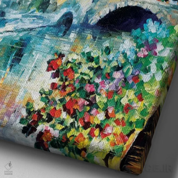 تابلو دکوراتیو پنجره ای رو به گذشته اثر لئونید آفرموف - نمای نزدیک بافت بوم