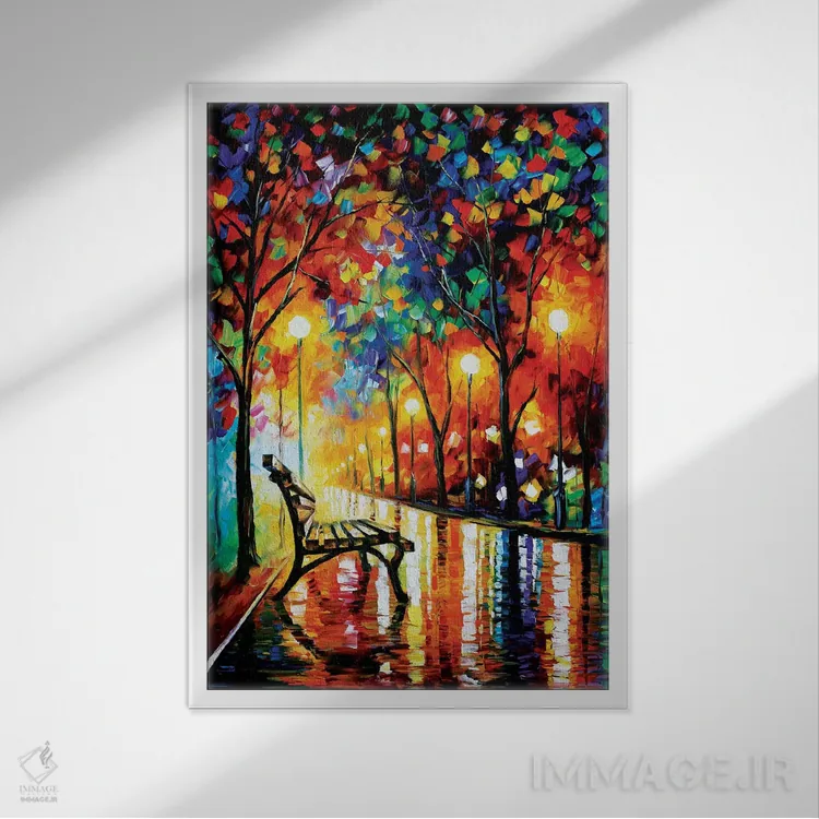 تابلو دکوراتیو تنهایی پاییز اثر لئونید آفرموف - نمای قابدار سفید