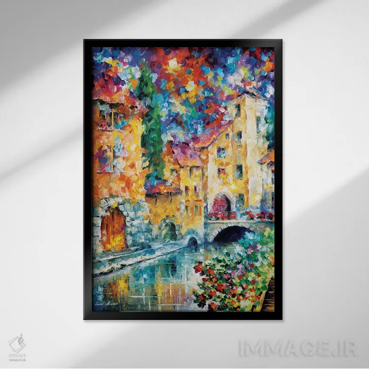 تابلو دکوراتیو پنجره ای رو به گذشته اثر لئونید آفرموف - نمای قابدار مشکی