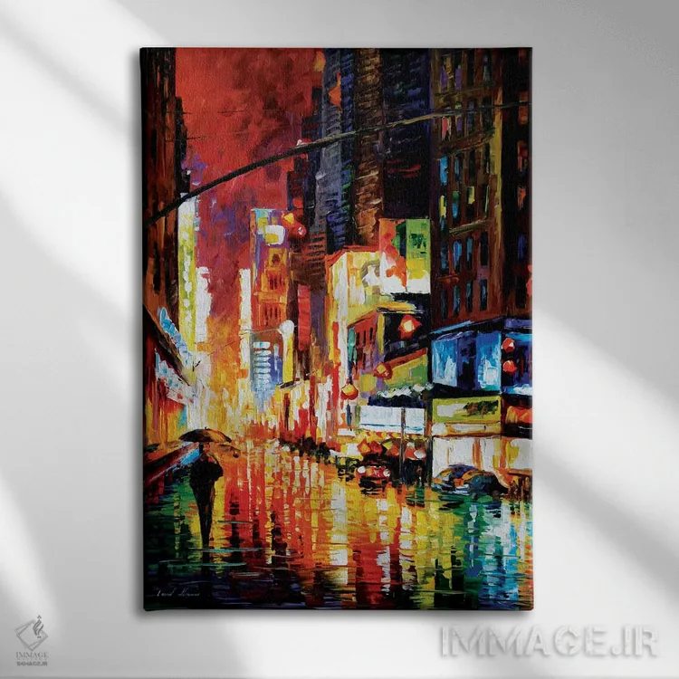تابلو دکوراتیو تایمز اسکوئر اثر لئونید آفرموف - نمای روبهرو روی دیوار