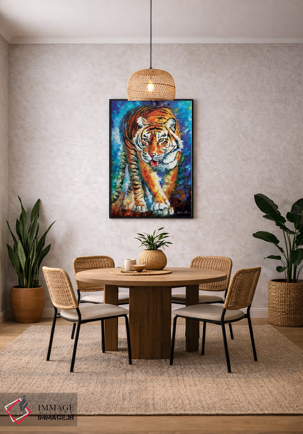 تابلو دکوراتیو ببر ترسناک اثر لئونید آفرموف - D3B