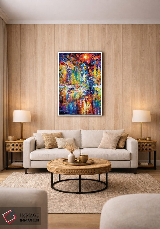 تابلو دکوراتیو قدم زدن با یک سگ اثر لئونید آفرموف - D1W