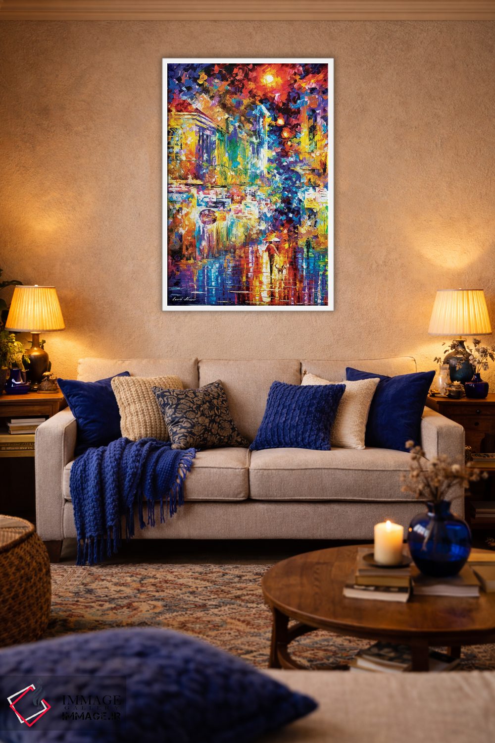 تابلو دکوراتیو قدم زدن با یک سگ اثر لئونید آفرموف - D2W