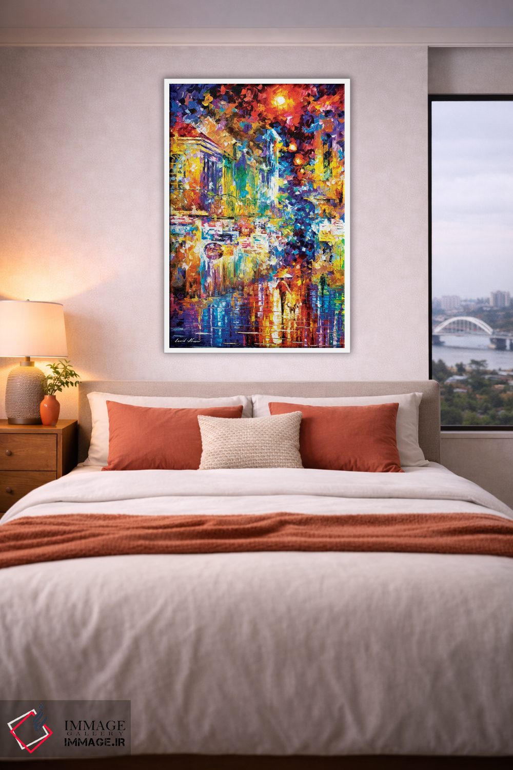 تابلو دکوراتیو قدم زدن با یک سگ اثر لئونید آفرموف - D3W