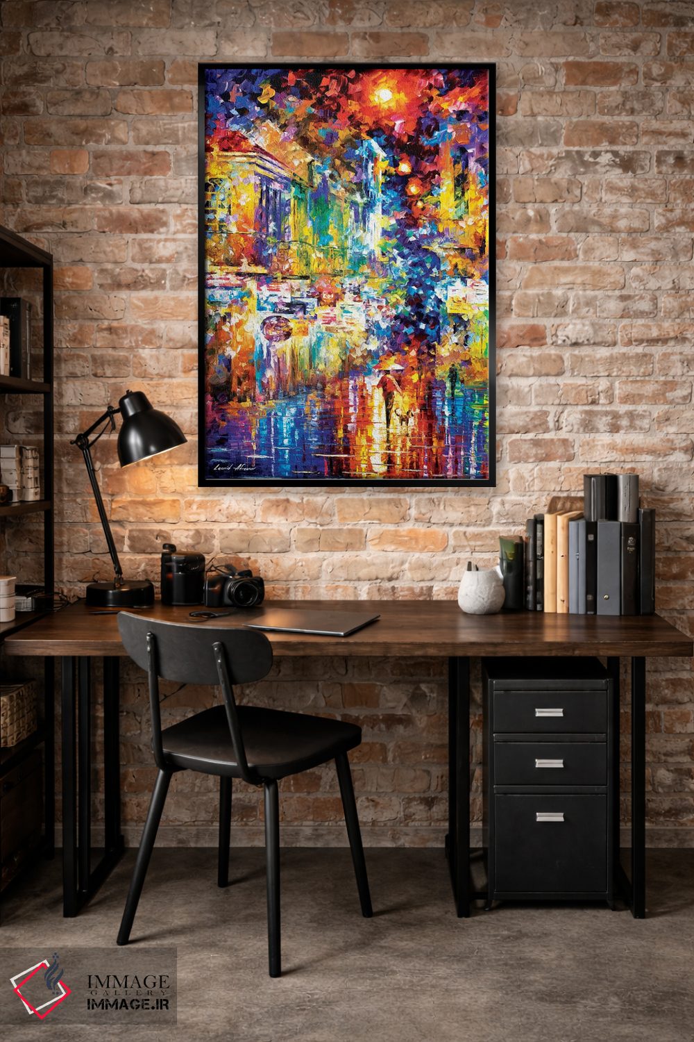 تابلو دکوراتیو قدم زدن با یک سگ اثر لئونید آفرموف - D4B