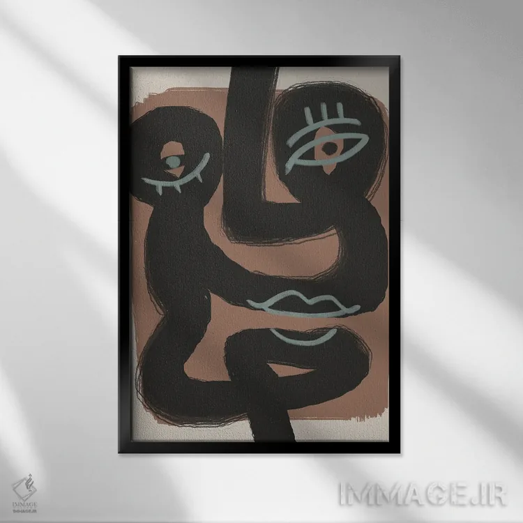 تابلو انتزاعی دو پرتره انتزاعی مشکی اثر لیتل باور - نمای قابدار مشکی