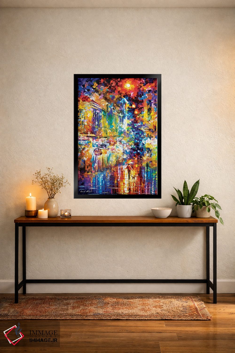 تابلو دکوراتیو قدم زدن با یک سگ اثر لئونید آفرموف - D5B